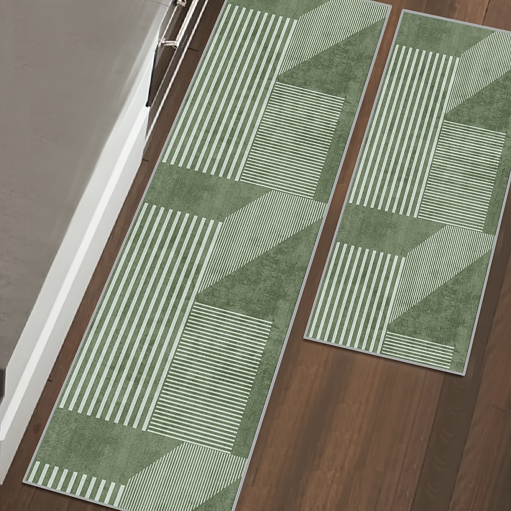 VIKAMA Striped Green Carpet Ki - Kitchen Appliances Green review and price