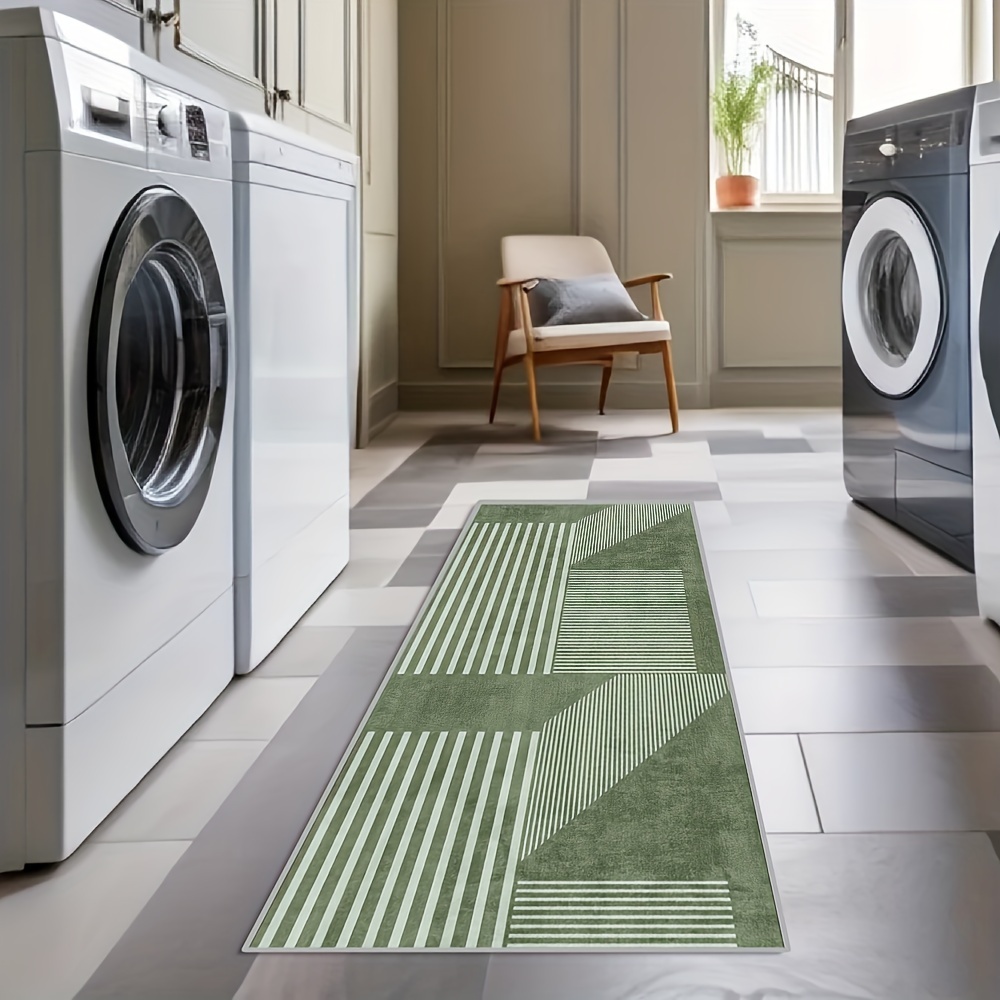 VIKAMA Striped Green Carpet Ki - Kitchen Appliances Green review and price
