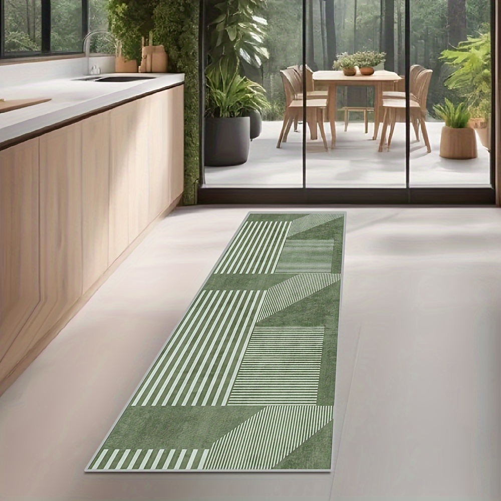 VIKAMA Striped Green Carpet Ki - Kitchen Appliances Green review and price