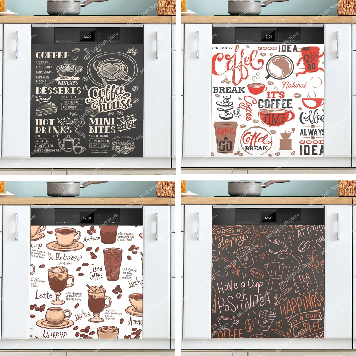 Retro Coffee Topics Cafe Desig - Kitchen Appliances Pictures review and price