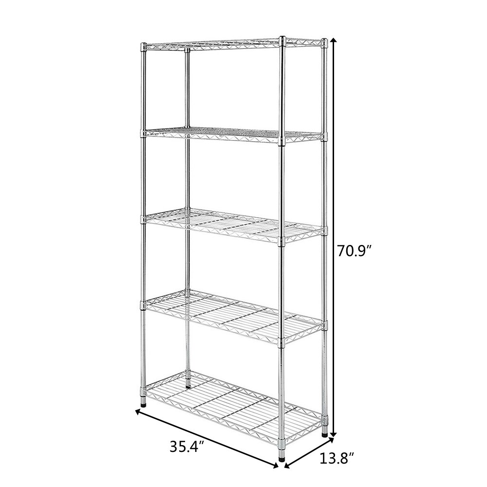 5‑Tier Storage Shelves Silver  - Kitchen Appliances Warehouse review and price