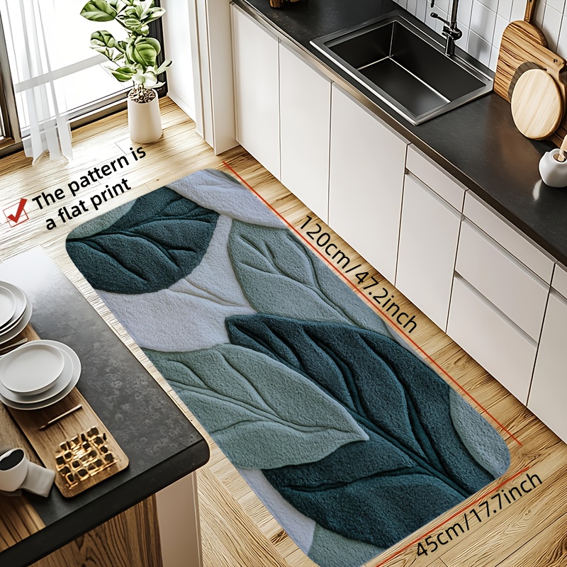Green Leaf Print Bath Mat – No - Kitchen Appliances Green review and price
